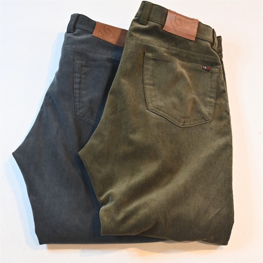 Lot 2 1946 Ballin 34x30 Green Gray Corduroy Dylan Straight 5 Pocket Mens Pants